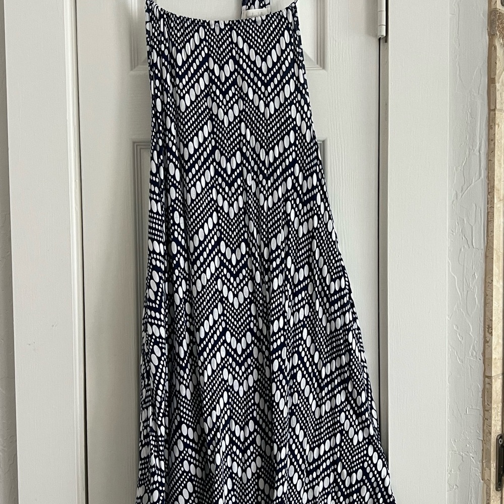 Hourglass Lilly Navy and White Geometric Dress